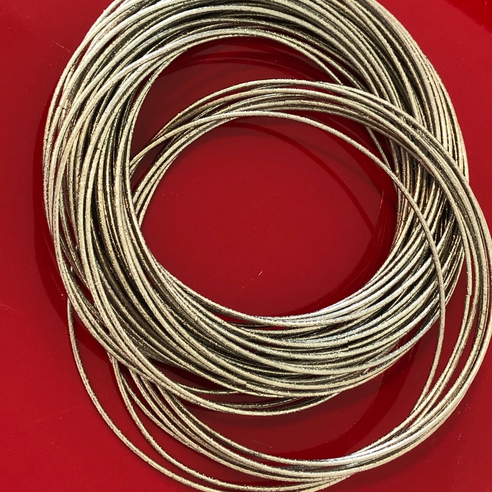 Silver plated bracelet set, knotted beautifully